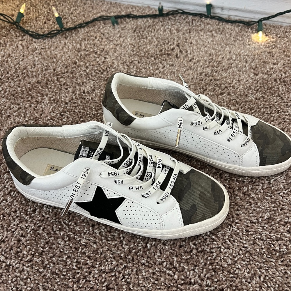 Vintage Havana White, Black, and Camo Sneakers